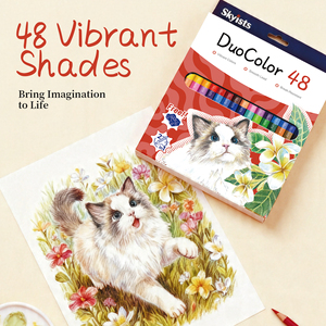 Matite Colorate Bicolore 24 Pezzi 48 Colori Skyists Matite Colorate a Doppia Punta a Base d'Olio per Bambini Studenti <span class=keywords><strong>Adulti</strong></span> Disegno - Product Image 5
