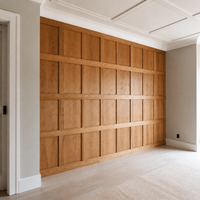 Panneau mural en bois de chêne classique moderne personnalisé, revêtement mural décoratif intérieur pleine hauteur pour villa, hôtel, appartement