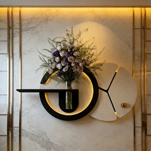 Peinture décorative d'entrée, tableau mural 3D crémeux pour salon, nouveau type de peinture murale LED en pierre de grès nourrissante aux fleurs - Product Image 1