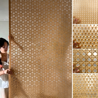 Panneau décoratif en bambou tissé en résine PETG, feuille composite en bambou tissé à la main pour la décoration des murs intérieurs et des armoires