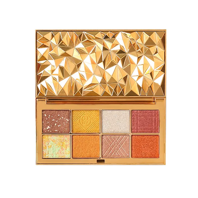 Altın elmas göz farı paleti Glitter mat parlak 8 renk özelleştirilmiş özel etiket