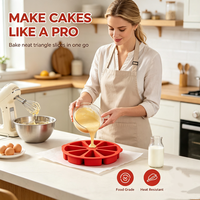 Moule à gâteau triangulaire en silicone réutilisable à 8 cavités, antiadhésif, adapté au four à micro-ondes pour la cuisson de gâteaux au fromage