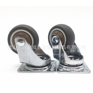Tpr Silent Swivel Caster 1.5 Inch Gray For Furniture Wheels With Ball Bearings 52mm Height - Product Image 3