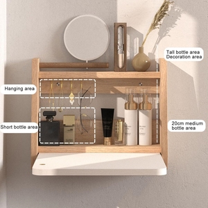 Tocador <span class=keywords><strong>Flotante</strong></span> Personalizado, <span class=keywords><strong>Mesa</strong></span> <span class=keywords><strong>Flotante</strong></span> Pequeña que Ahorra Espacio, Tocador <span class=keywords><strong>de</strong></span> Pared con Espejo y Almacenamiento para Dormitorio - Product Image 3
