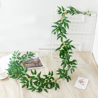Guirlande de saule, fleur de mariage, plante artificielle de feuille de lierre verte, vigne artificielle, décoration d'eucalyptus, guirlandes murales en soie
