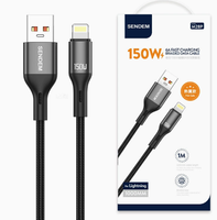 Câble de charge rapide tressé M28 150W 6A, cordon de données haute puissance à tête unique