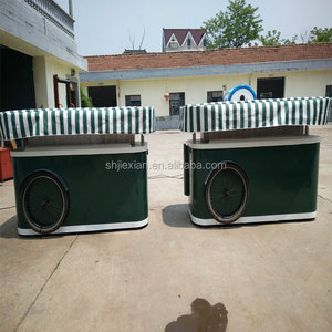 Carrito de helados de aluminio, bicicleta con congelador para venta de aperitivos y expreso de coco, para venta de aperitivos, de aluminio, de venta de frutas, de frutas y verduras - Product Image 4