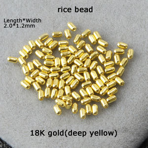בתפזורת זהב אמיתי זהב 18 קראט a750 זהב צהוב חרוז 2 מ "מ ממצאים חרוזים אורז עבור צמיד - Product Image 2