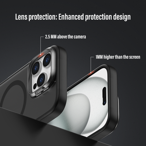 2025 nueva moda soporte de lente magnética carga inalámbrica para iPhone 15 16 Pro Max fundas de teléfono móvil compatibles Protector de cámara - Product Image 5