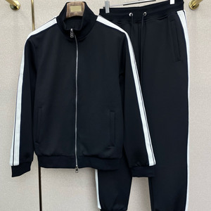 ชุดแจ็คเก็ตซิปผู้ชาย สไตล์ดีไซเนอร์สุดหรู ชุดลำลองแนวสปอร์ต แจ็คเก็ตคอตั้งพร้อมกางเกงขายาว - Product Image 1