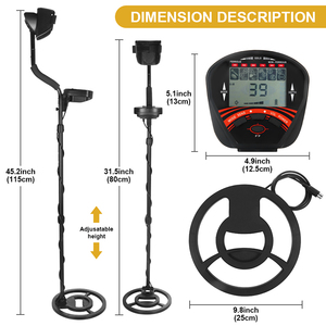 เครื่องตรวจจับโลหะระดับมืออาชีพ bibo รุ่น MD810 สีทอง ประสิทธิภาพสูง ทนทานพิเศษ สำหรับค้นหาสมบัติใต้ดิน พร้อมหน้าจอ LCD สำหรับงานอุตสาหกรรม - Product Image 5