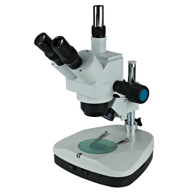 10-40X Zoom Objective Biological Stereo Trinocular Viewing Head Microscope WF10X Eyepiece Manual Focus External Display