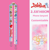 Sangle de téléphone personnalisée avec motif Chibi mignon imprimé, double crochet, pour fans d'idols, réunions, et accessoire de transport quotidien