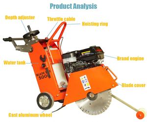 เครื่องตัดพื้นผิวถนนดีเซลรุ่นใหม่ เครื่องตัดปูนซีเมนต์ ผลิตในจีน - Product Image 2
