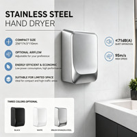 Sèche-mains automatique à jet haute vitesse en acier inoxydable 304 certifié OEM CB CE, commercial pour toilettes, séchage en 12 secondes (blanc)