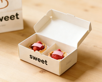 Boîtes d'emballage alimentaire personnalisées écologiques en carton enduit pour pâtisseries, bagels, beignets, gâteaux