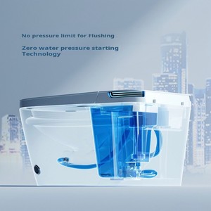 Smart One-Piece Toilet Automatic On/Off Foot Sensor Heated Seat Soft Close Rinse Dryer Built-In <strong>Bidet</strong>-Advanced Remote Control - Product Image 5