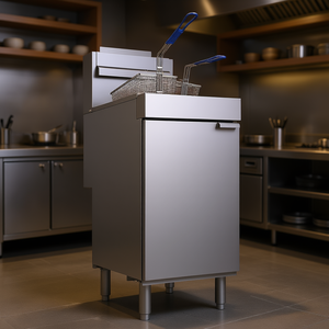 Freidora Comercial de Doble Cesta a Gas Natural de Acero Inoxidable con 3 Quemadores, Independiente, para Restaurantes - Product Image 2