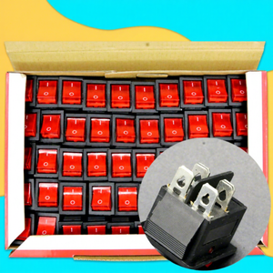 สวิตช์โยก Kcd4 16A 250V AC 4 ขา หน้าสัมผัสทองแดง ไฟแสดงสถานะ LED สีแดง SPST สำหรับเครื่องเชื่อม - Product Image 1