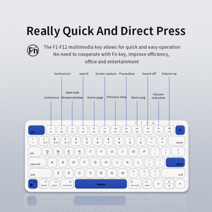 Teclado Bluetooth Sem Fio para Tablet, Laptop e Telefone, Conexão Multi-Dispositivo, Recarregável, Teclado Silencioso - Product Image 3