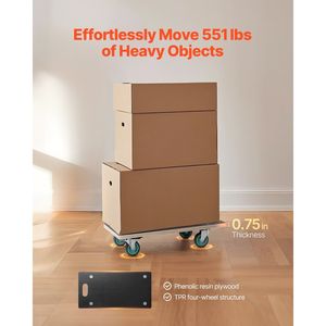 551 Lbs Chariot de meubles avec 4 roues silencieuses TPR pour le déplacement de meubles - Product Image 2