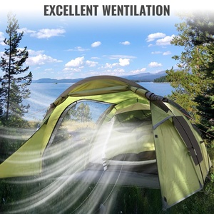 Tente familiale double couche pour 3-4 personnes avec véranda, imperméable quatre saisons, installation rapide pour le camping, la randonnée et les voyages - Product Image 3