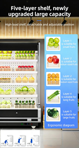 Refrigerador Vertical Comercial <span class=keywords><strong>Abierto</strong></span> para Exhibición de Frutas y Verduras para <span class=keywords><strong>Supermercado</strong></span> - Product Image 5