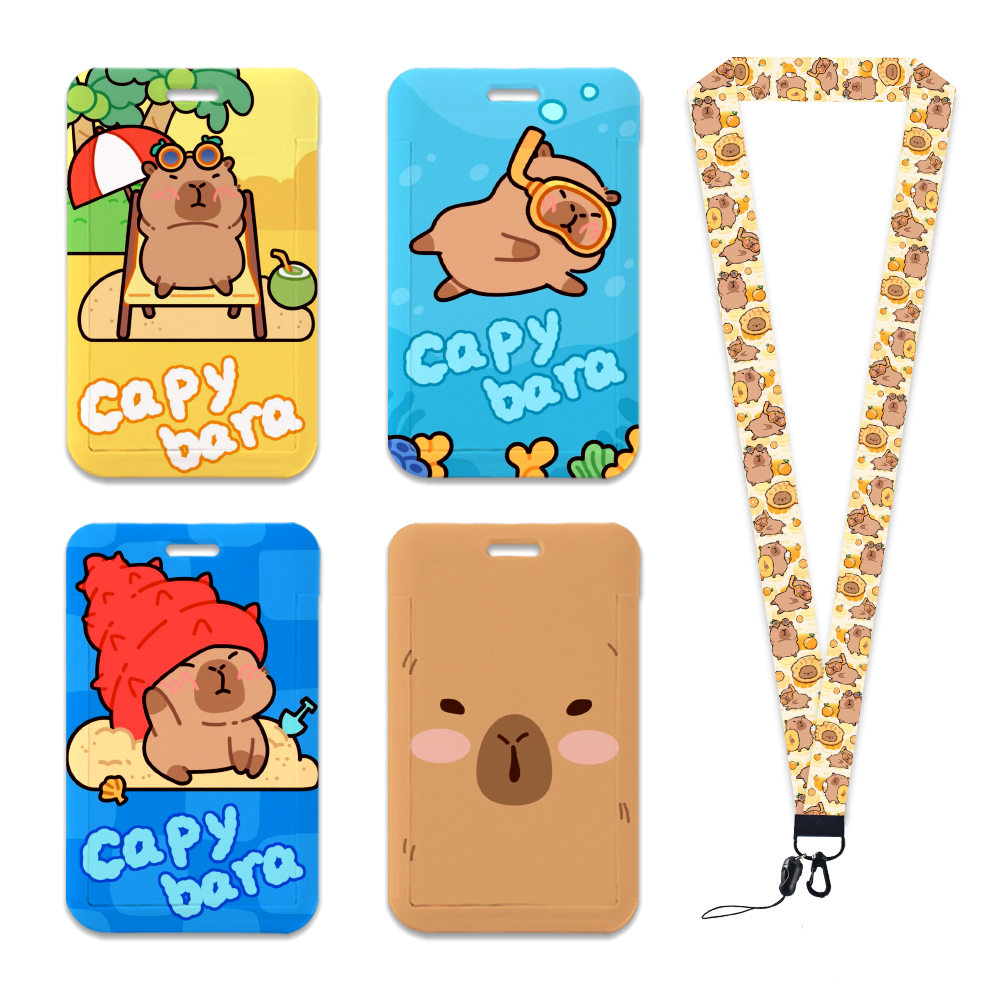 CUSTOM Lovely Cartoon Card Case Cover Campus Plastic Anti-Lost Phone Neck Lanyards Promotional Satin Card Holder Accessories Image 2