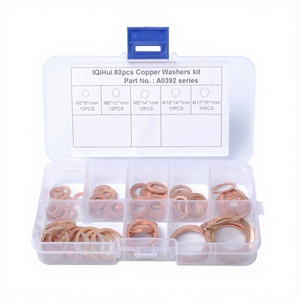 Lot de 80 joints toriques en <span class=keywords><strong>laiton</strong></span> rouge uni, cale de verrouillage CFNAK, jeu de rondelles de bouchon de carter en <span class=keywords><strong>laiton</strong></span> massif pour usage automobile, <span class=keywords><strong>prix</strong></span> de gros - Product Image 4
