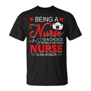 Camiseta de enfermera retirada Honor Nursing, negra, unisex para adultos, 100% algodón - Product Image 1