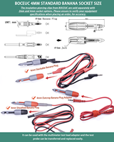 Isolation Piercing Clip Set Banana Plug Connexions Fil Multimètre Voltmètre Sonde BC BC5540206