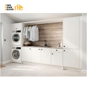 Recién llegado, gabinete de baño de madera, gabinete de fregadero de lavandería con gabinete de <span class=keywords><strong>lavadora</strong></span>, muebles para ahorrar espacio - Product Image 4