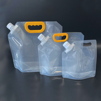 Sachets souples personnalisés pliables avec bec verseur pour liquides et aliments, transparents, 5L