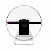Ventilador de Publicidad con Holograma LED 3D Recargable de 30 cm con Cubierta Protectora