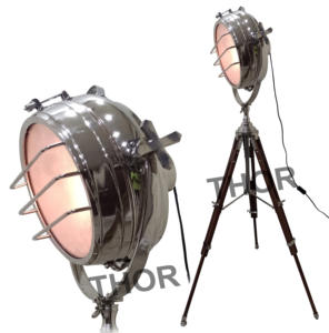 Projecteur nautique lampadaire belle finition chromée trépied conception LED encastré salon extérieur maison ferme lumière - Product Image 1