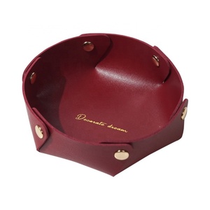 Detachable PU Leather <b>Storage</b> Tray Foldable Coin Candy Organizer for Home Hotel or Travel Key Coin Jewelry <b>Storage</b> Tray - Product Image 1