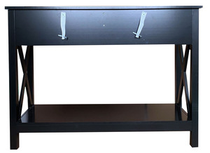 Mesa Consola de Madera, Mesa Auxiliar con Dos Cajones y Estante, Mesa Lateral de Madera con 2 Cajones para Sala de Estar - Product Image 5