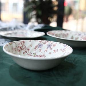 Juego de cena con patrón de Rosa Roja Británica, plato de cena de cerámica clásico - Product Image 3