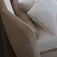 Lovein Luxuriöses Italienisches Stoffbettgestell mit Hohem Kopfteil, Moderne Schlafzimmermöbel für Hotels, Weiches Verwandelbares Bett, 1 Jahr Garantie