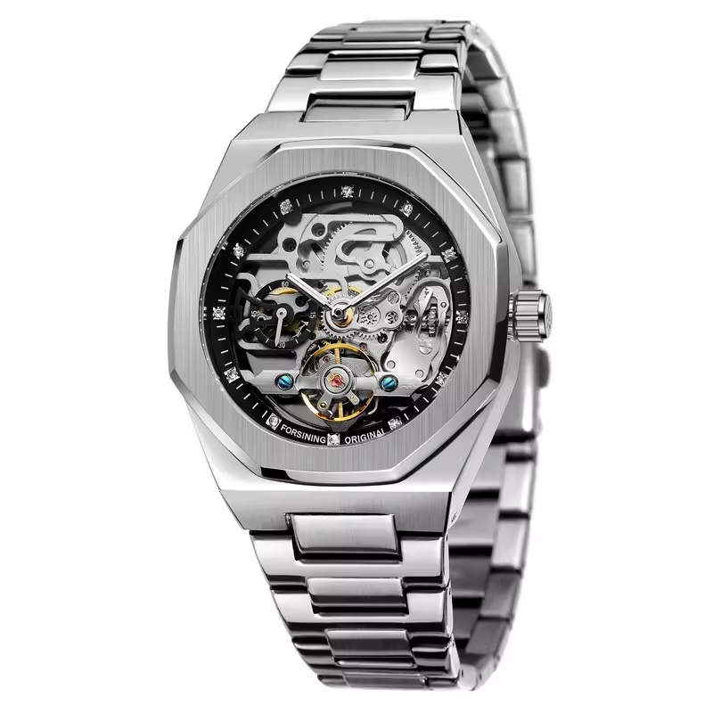 mens automatic skeleton watch