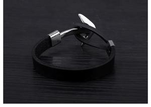 <span class=keywords><strong>Bracciale</strong></span> da <span class=keywords><strong>Uomo</strong></span> in Vera Pelle Nera <span class=keywords><strong>e</strong></span> <span class=keywords><strong>Argento</strong></span> con Ancora in Acciaio Inossidabile Personalizzato, <span class=keywords><strong>Bracciale</strong></span> in Pelle con Ancora in Ceramica Nera - Product Image 3