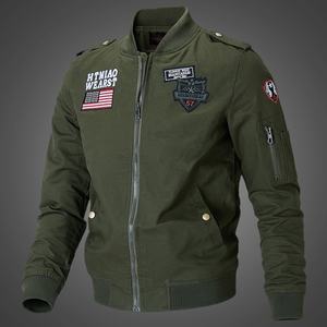 Chaqueta Bomber de <span class=keywords><strong>Hombre</strong></span> con Cremallera y Bordado de la Fuerza Aérea No.<span class=keywords><strong>1</strong></span>, Estilo Urbano, para Primavera y Otoño, Tallas Grandes, para Exteriores - Product Image 5