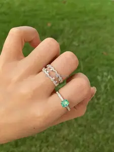CVD HPHT 18K White Gold Lab Grown Wedding Engagement Diamond Ring For Women