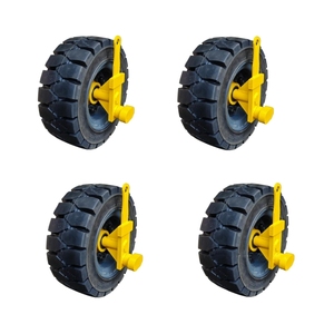 Juego de Ruedas Giratorias para Contenedores de 10 Toneladas de Uso Rudo Tipo Plano de Goma con Elevación Hidráulica para Transporte ISO - Product Image 4