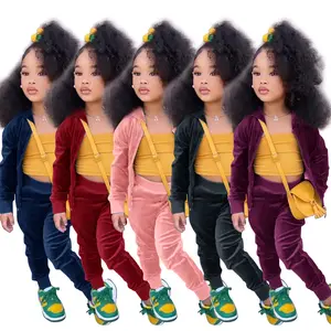 Children Casual Sportswear Boys and girls autumn and winter sports set 2024 new fashion canary Tracksuits