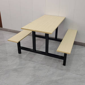Conjunto de Mesa y Sillas de Acero Minimalista Moderno y Personalizable para Comedor Escolar; Comedor para Personal de Empresa, Restaurante - Product Image 2