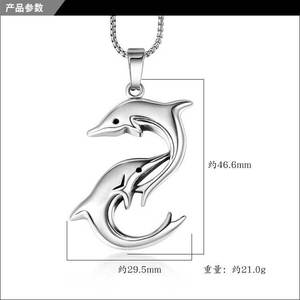 Collar con Colgante de Delfín Deportivo y Juguetón de Acero Inoxidable, Estilo Simple, Cadena de Serpiente, Unisex, Lindo Regalo de Animal, Accesorios - Product Image 5