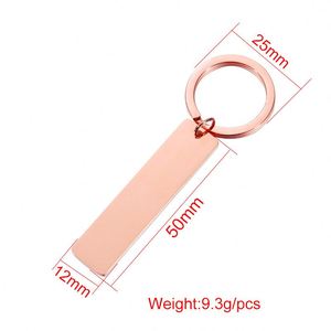 Mirror Polished Strip Bar Blank Keychain Stainless Steel Custom Name Tags <b>Key</b> <b>Chain</b> DIY Souvenir Gift Engrave Logo Car <b>Key</b> Ring - Product Image 3