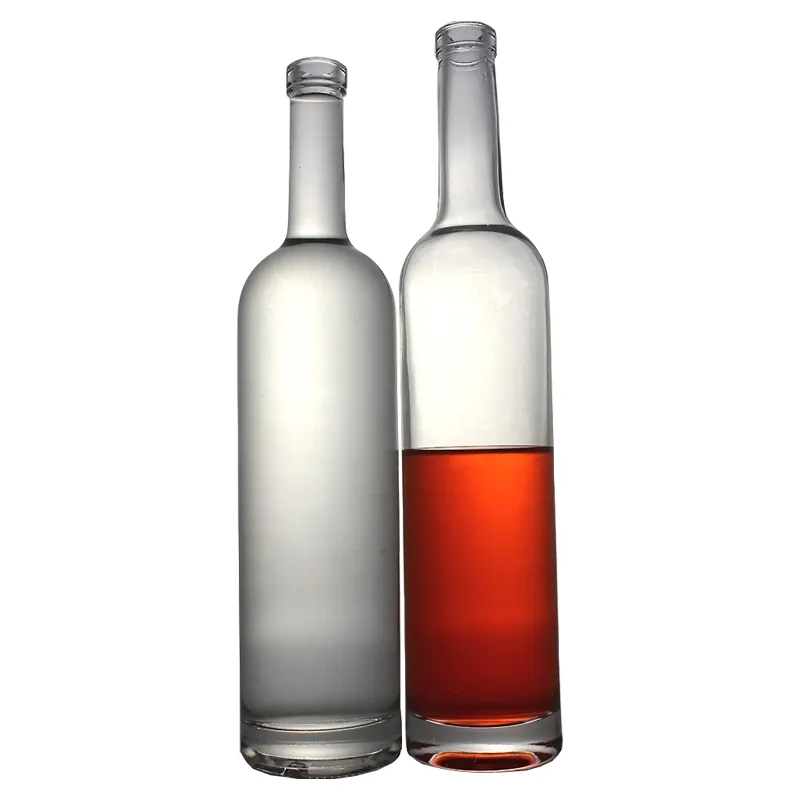 luxury empty hot sale 500ml vodka 700ml 750ml glass liquor spirit drinks bottles with private label