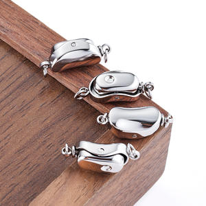 Fermoir à bascule Yuanbao en acier inoxydable poli, pour collier et bracelet en perles faits à la main, fermoir anti-décoloration, bijoux en or/rose - Product Image 2